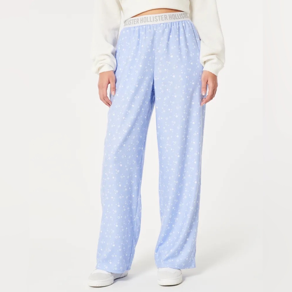 hollister 24/7 pajamas pants blue and white stars xsmall